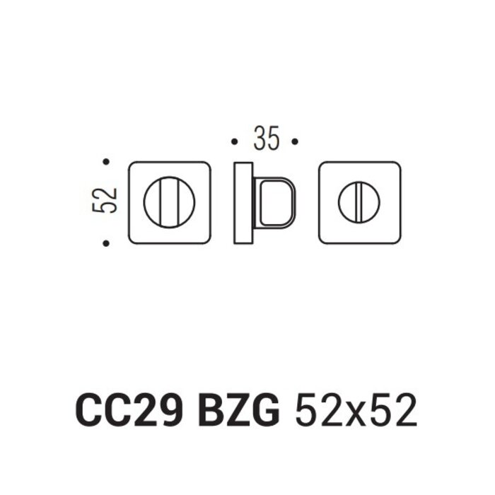 COLOMBO White door handles ONE square 52x52x10mm - Colombo