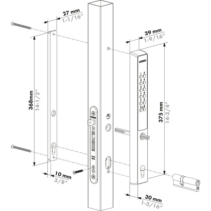 LOCINOX Locinox VERA – Batteriebetriebenes Codeschloss für Torschlösser – Silber