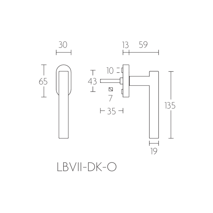 Formani Poignée de fenêtre Formani LB7-DK-O oscillo-battante non verrouillable - PVD or mat