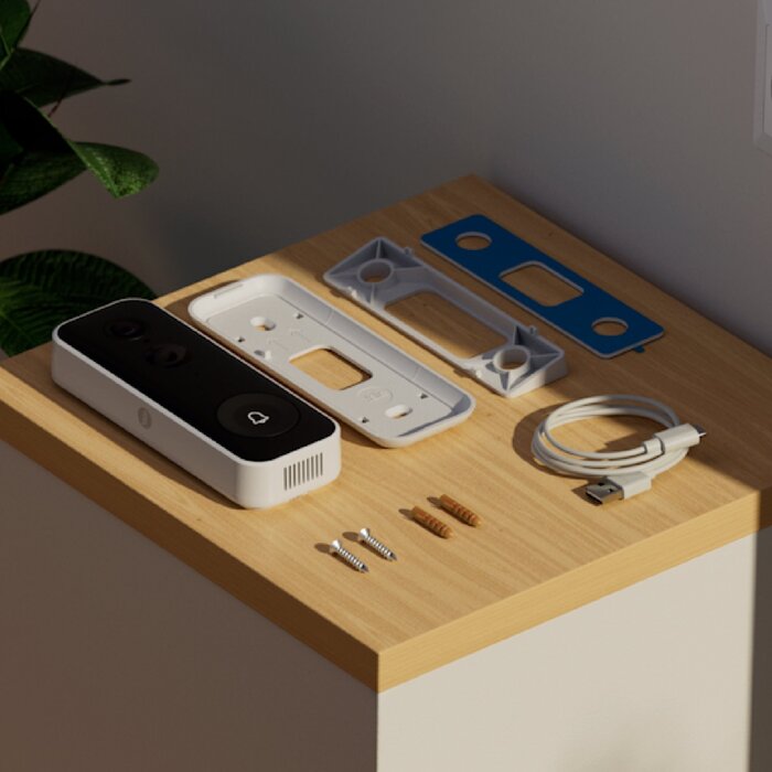 Assa Abloy Eagle - Sonnette vidéo intelligente Yale (6500mAh) - Blanc 1080p (2MP) / IP65