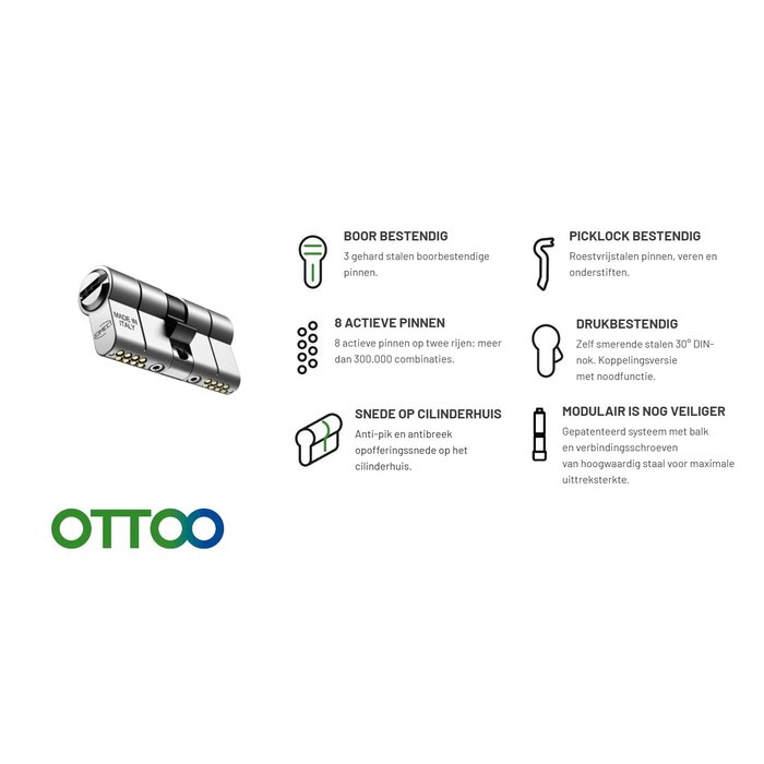 OMEC OTTOO Demi-cylindre de sécurité modulaire OMEC OTTO - Noir