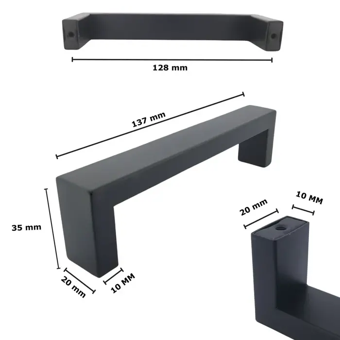 DKS Poignées de meubles noires ATLANTA - 12x20mm