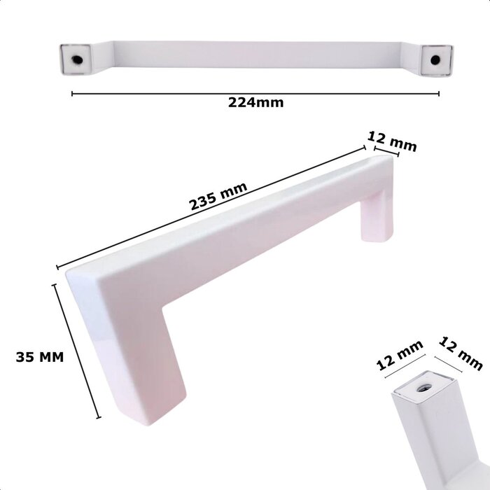 DKS Witte meubelgrepen DALLAS - 12mm