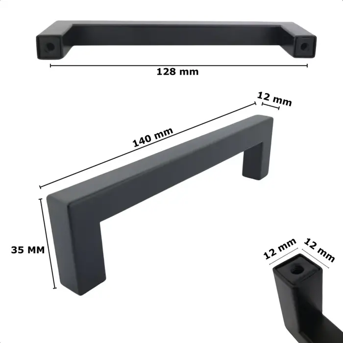 DKS Schwarze Möbelgriffe DALLAS – 12 mm