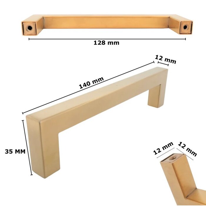 DKS Stainless steel furniture handles DALLAS - Gold