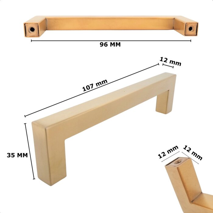 DKS Stainless steel furniture handles DALLAS - Gold