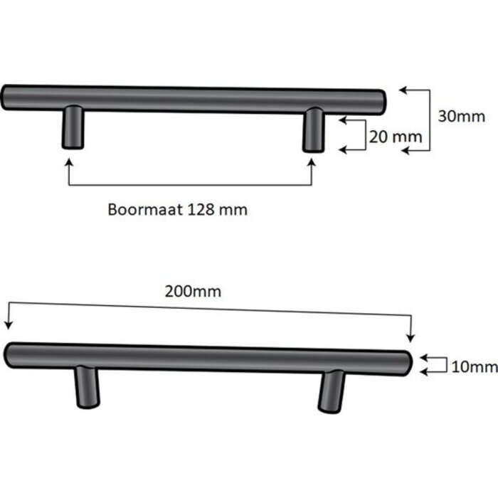 DKS Stainless steel furniture handles DENVER - White