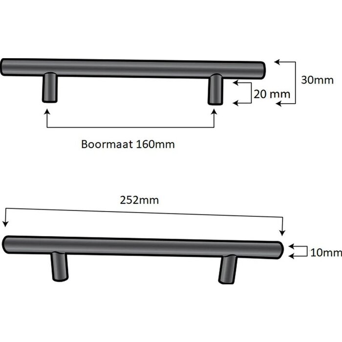 DKS Stainless steel furniture handles DENVER - White