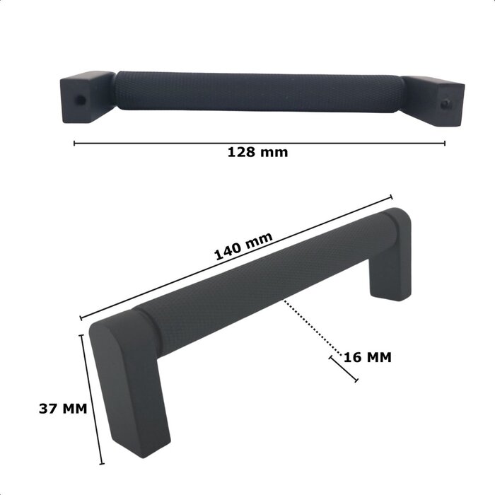 DKS Poignées de meubles en acier inoxydable MIAMI - Noir