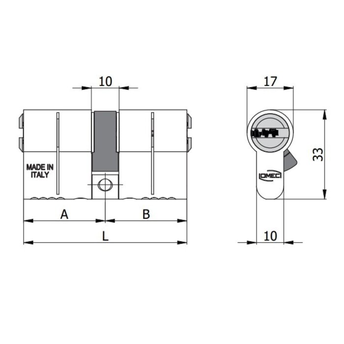 OMEC OTTOO OMEC OTTO modularer Sicherheitszylinder – Nickel
