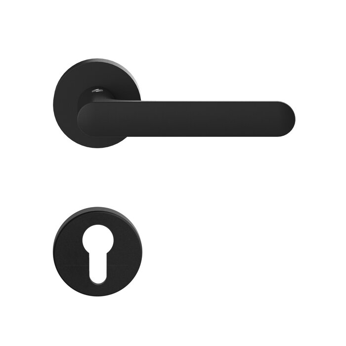 COLOMBO Black door handles ONE round Ø 50x10mm - Colombo