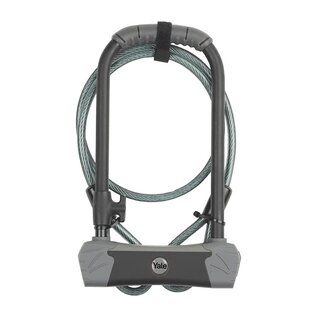 Yale Yale Maximum Security Fahrradschloss YUL3C – Bügelschloss mit Kabel – Schwarz