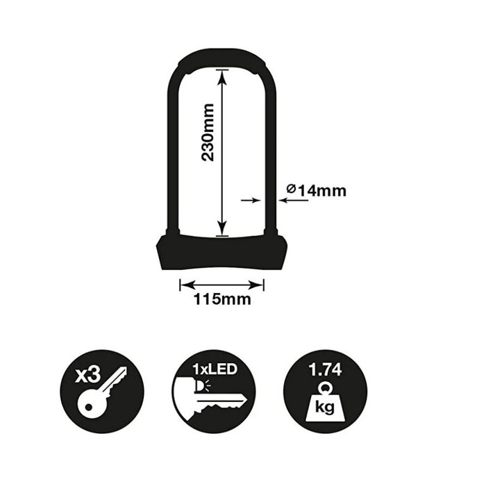 Yale Antivol de vélo Yale Maximum Security noir - Antivol en U