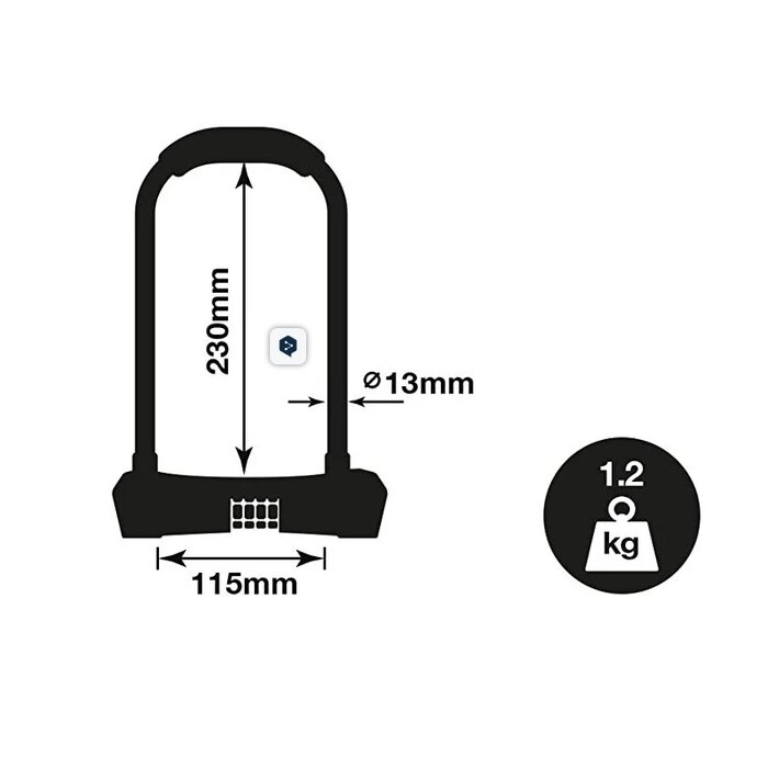 Yale Black Yale standard Protection bicycle lock with combination lock YCUL2 - U-lock