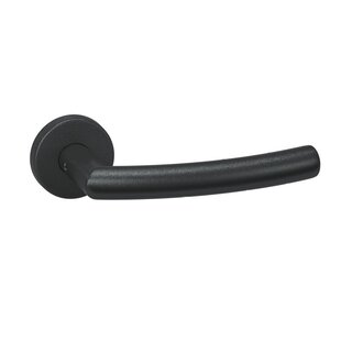 Artitec Black LANA door handles on round rosettes