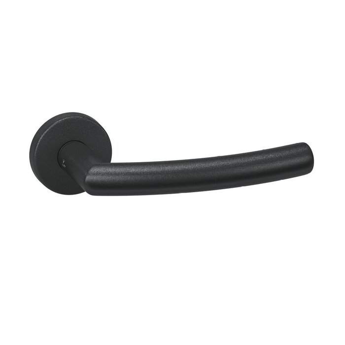 Artitec Black door handles 'LANA' on round plastic rosettes