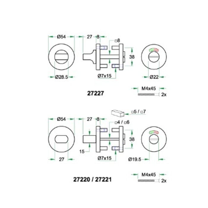 Artitec Artitec toilet fitting on round rosettes Ø 54mm - Black