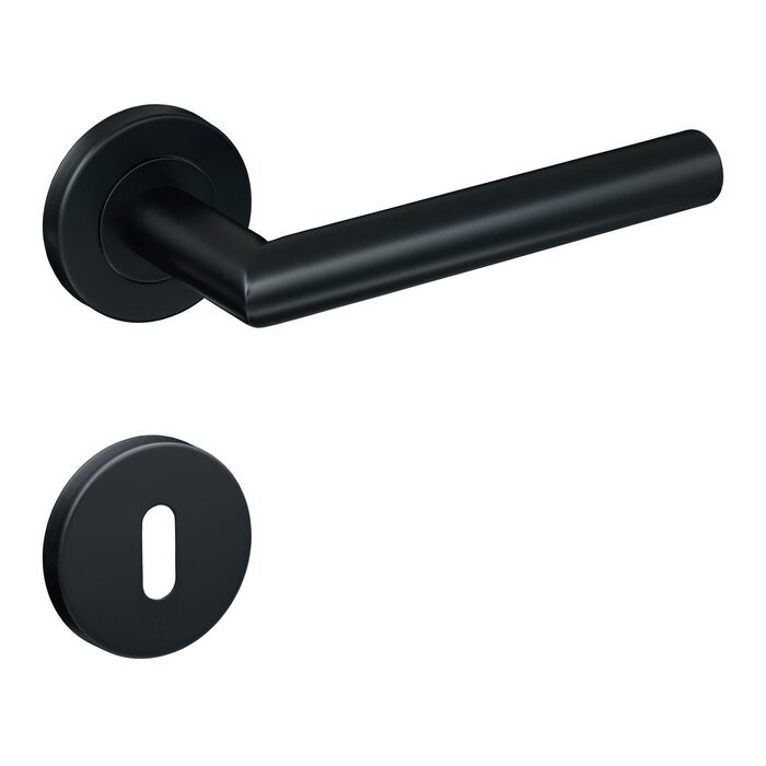 DKS Poignées de porte noires « Modèle One » - angle droit 90°