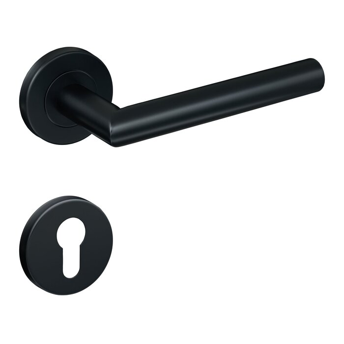 DKS Poignées de porte noires « Modèle One » - angle droit 90°