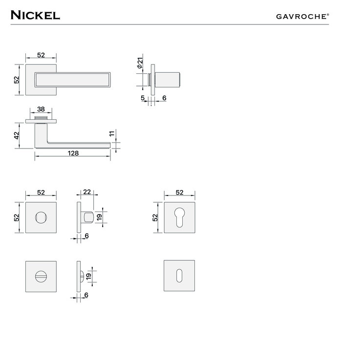 DKS Türgriffe „Nickel“ – glänzendes Chrom und weißer Griff
