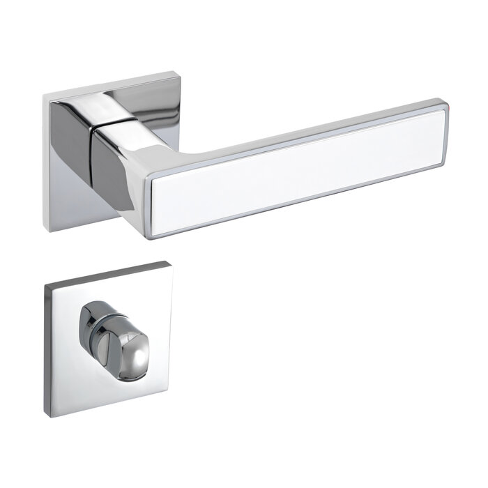 DKS Deurklinken 'Nickel' -Glanzend chrome & witte handgreep