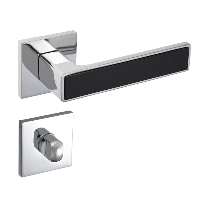 DKS Deurklinken 'Nickel' -Glanzend chrome & zwarte handgreep