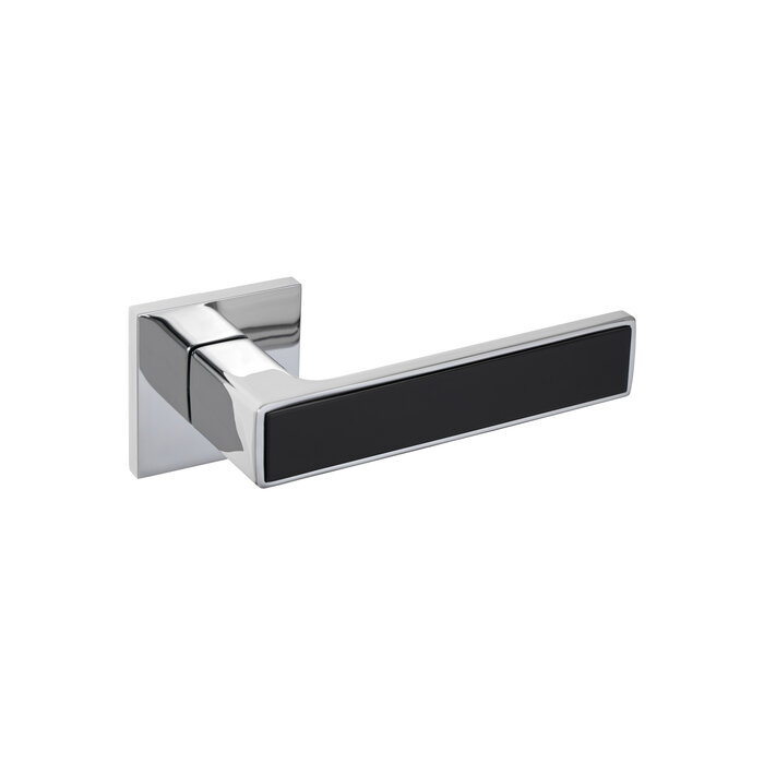 DKS Door handles 'Nickel' - Shiny chrome & black handle