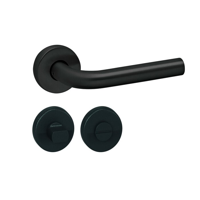 Artitec Black door handles 'LIDO' on round plastic rosettes