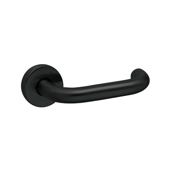 Artitec Black door handles 'UNO' on round plastic rosettes