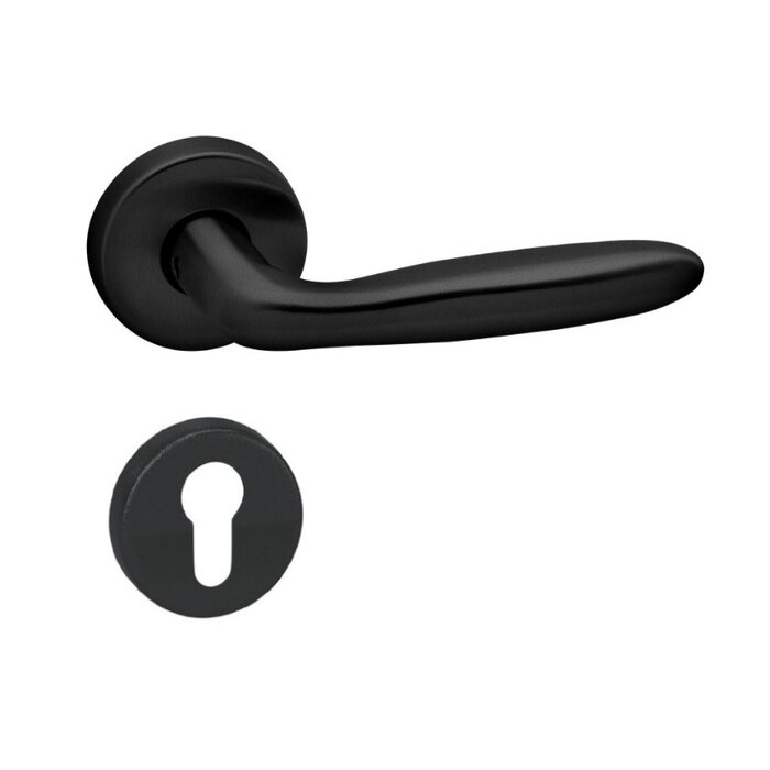 Artitec Poignées de porte noires 'CINO' sur rosaces rondes en plastique