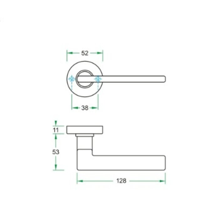 Artitec Black door handles 'TIGO' on round plastic rosettes