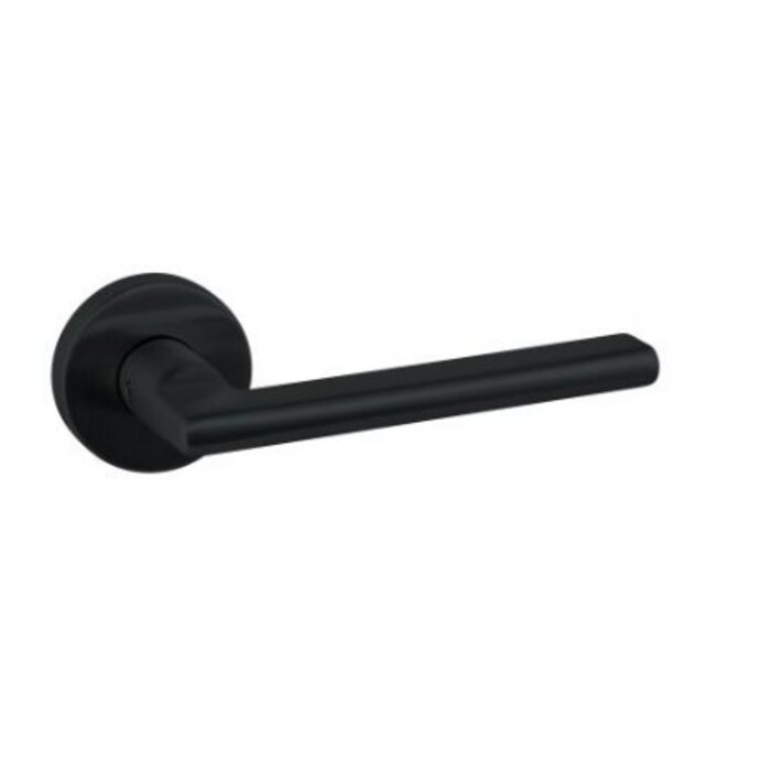 Artitec Black door handles 'TIGO' on round plastic rosettes