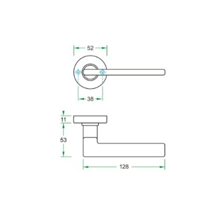 Artitec Black door handles 'VIGO' on round plastic rosettes