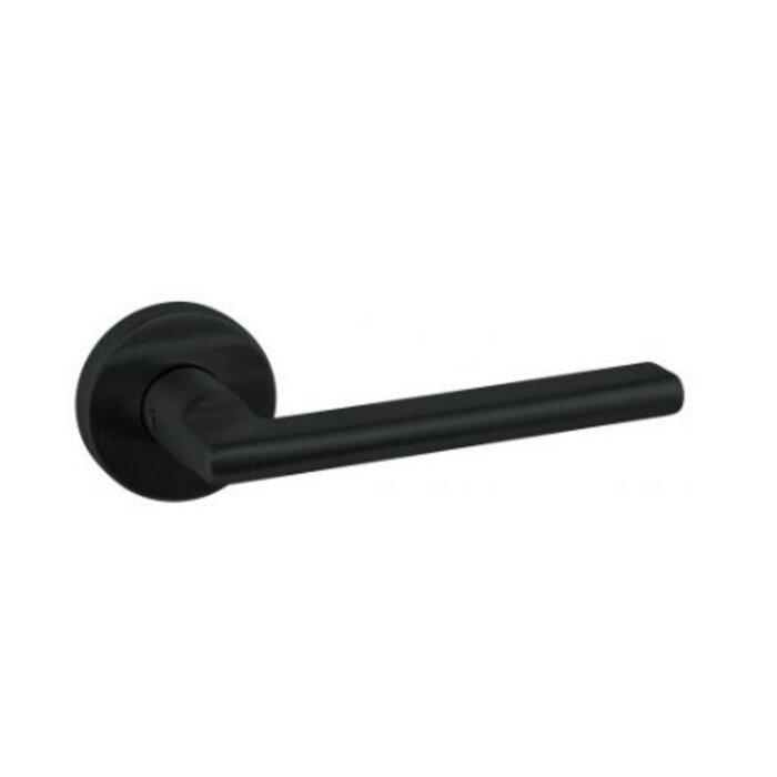 Artitec Black door handles 'VIGO' on round plastic rosettes