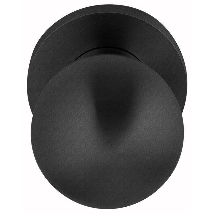 Artitec Black ball knob Ø 50mm fixed on rosette without cams - Straight
