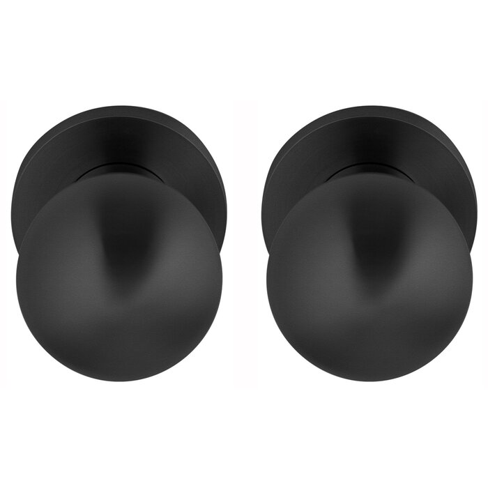 Artitec Bouton boule noir Ø 50mm fixé sur rosace sans cames - Droit