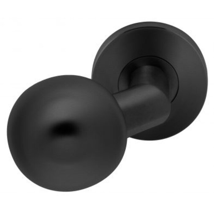 Artitec Bouton boule noir Ø 50mm fixé sur rosace sans pattes - Coudé 45°