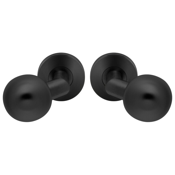 Artitec Black ball knob Ø 50mm fixed on rosette without lugs - Angled 45°