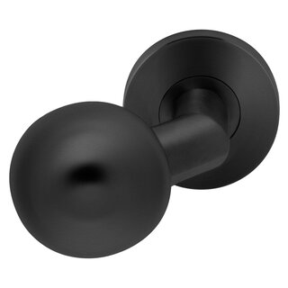 Artitec Black door knob Ø 50mm rotatable on rosette - Slanted