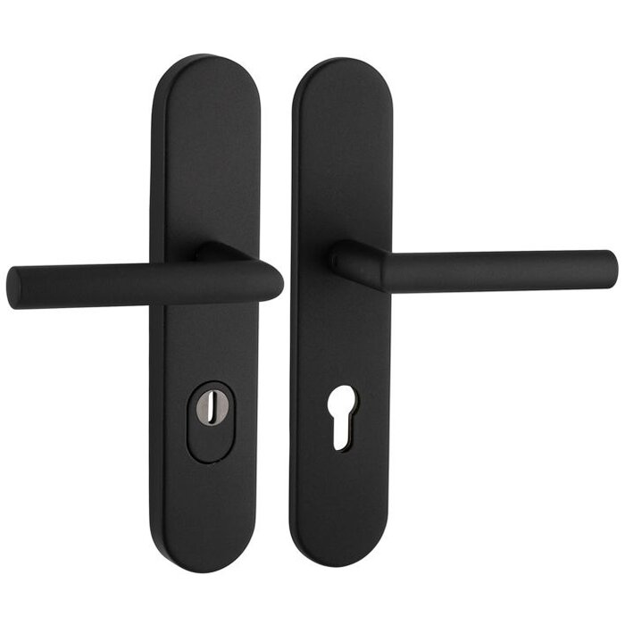 Artitec Ferrure de porte de sécurité noire avec protection anti-arrachement sur bouclier SKG*** 2 x poignée de porte - PC -2 mm
