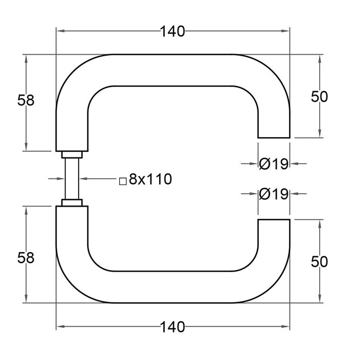 Artitec Zwart veiligheidsdeurbeslag met kerntrekbeveiliging op schild SKG***   2 x deurklink  - PC -2 mm