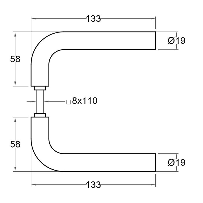 Artitec Schwarzer Sicherheits-Türbeschlag mit Kernzugschutz am Schild SKG*** 2 x Türgriff - PC -2 mm