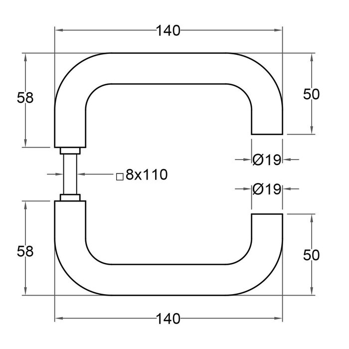 Artitec Ferrure de porte de sécurité noire avec protection anti-arrachement sur bouclier étroit SKG*** 2 x poignée de porte - PC 72 mm