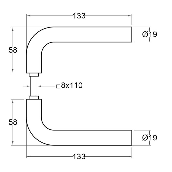 Artitec Black security door fitting with core pull protection on narrow shield SKG*** 2 x door handle - PC 72 mm