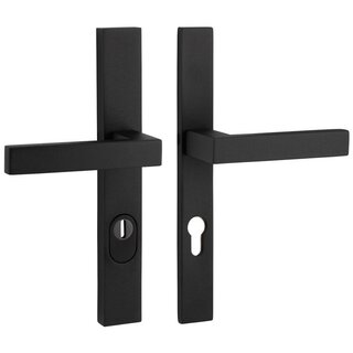 Artitec Veiligheidsdeurbeslag op recht schild SKG***  2 x deurklink - Zwart - PC 72 mm