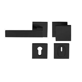 Artitec Security door fitting on square rosette - SKG*** - Black