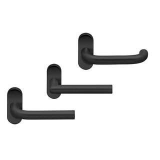 Artitec Ferrure de porte profilée sur rosace ovale - CLASSE 4 - Noir