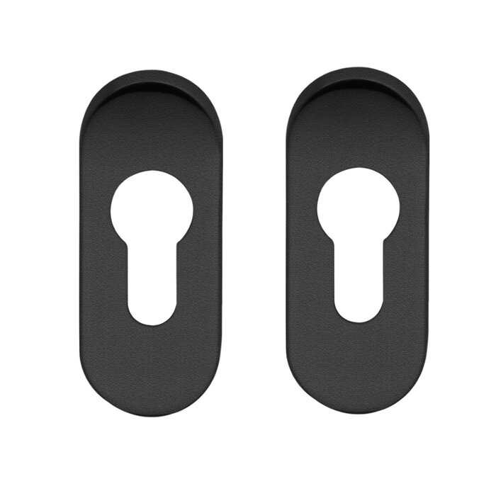 Artitec Rosaces ovales noires pour ferrures de porte profilées Artitec CLASSE 4