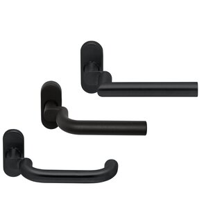 Artitec Ferrure de porte profilée sur rosace ovale - CLASSE 4 - Noir - Recadrée