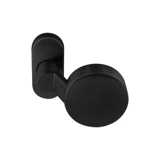 Artitec Poignée de porte fixe plate noire sur rosace ovale - Inclinée